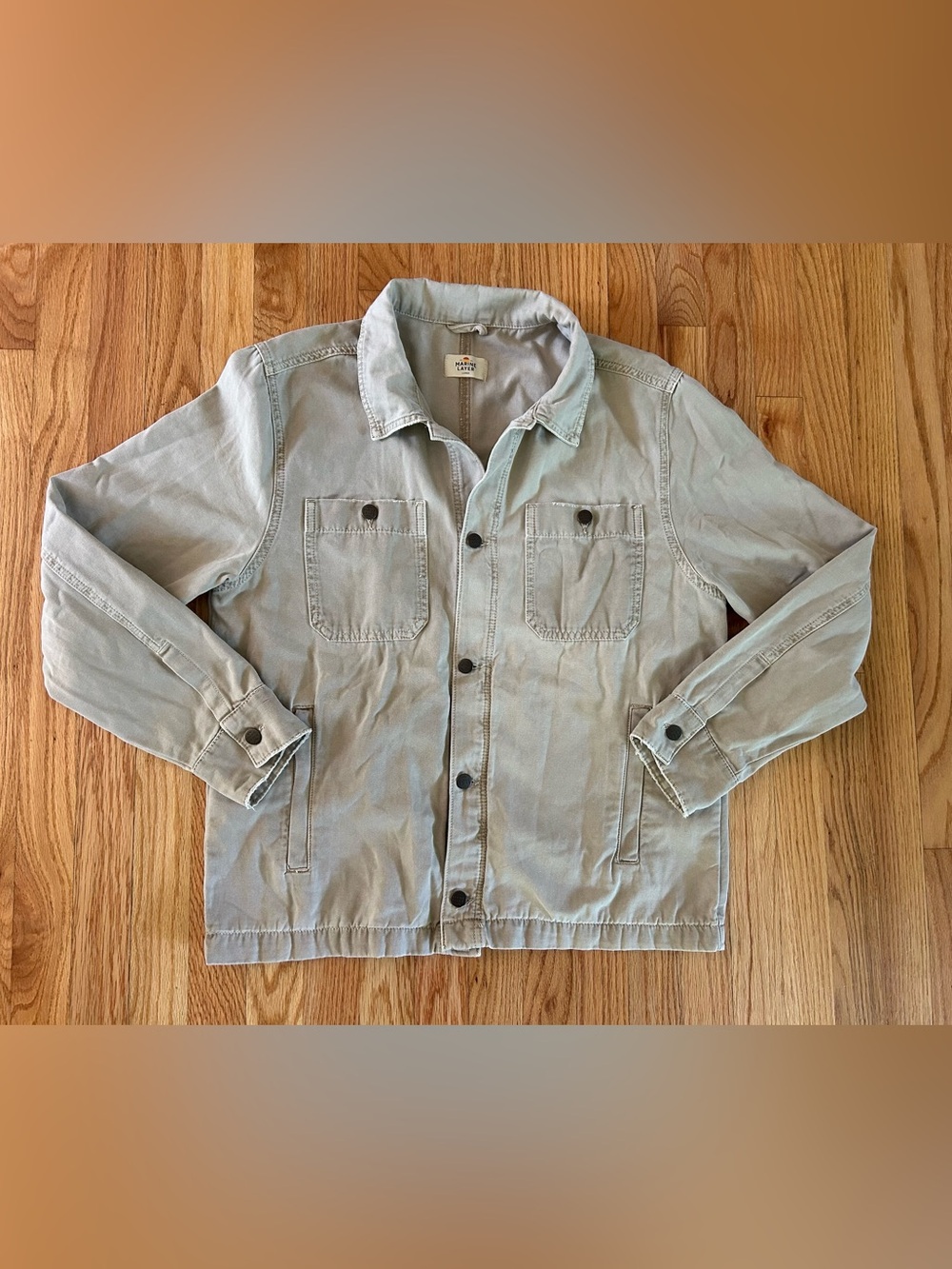 Marine Layer Men's Tan Button-Front Shirt Jacket